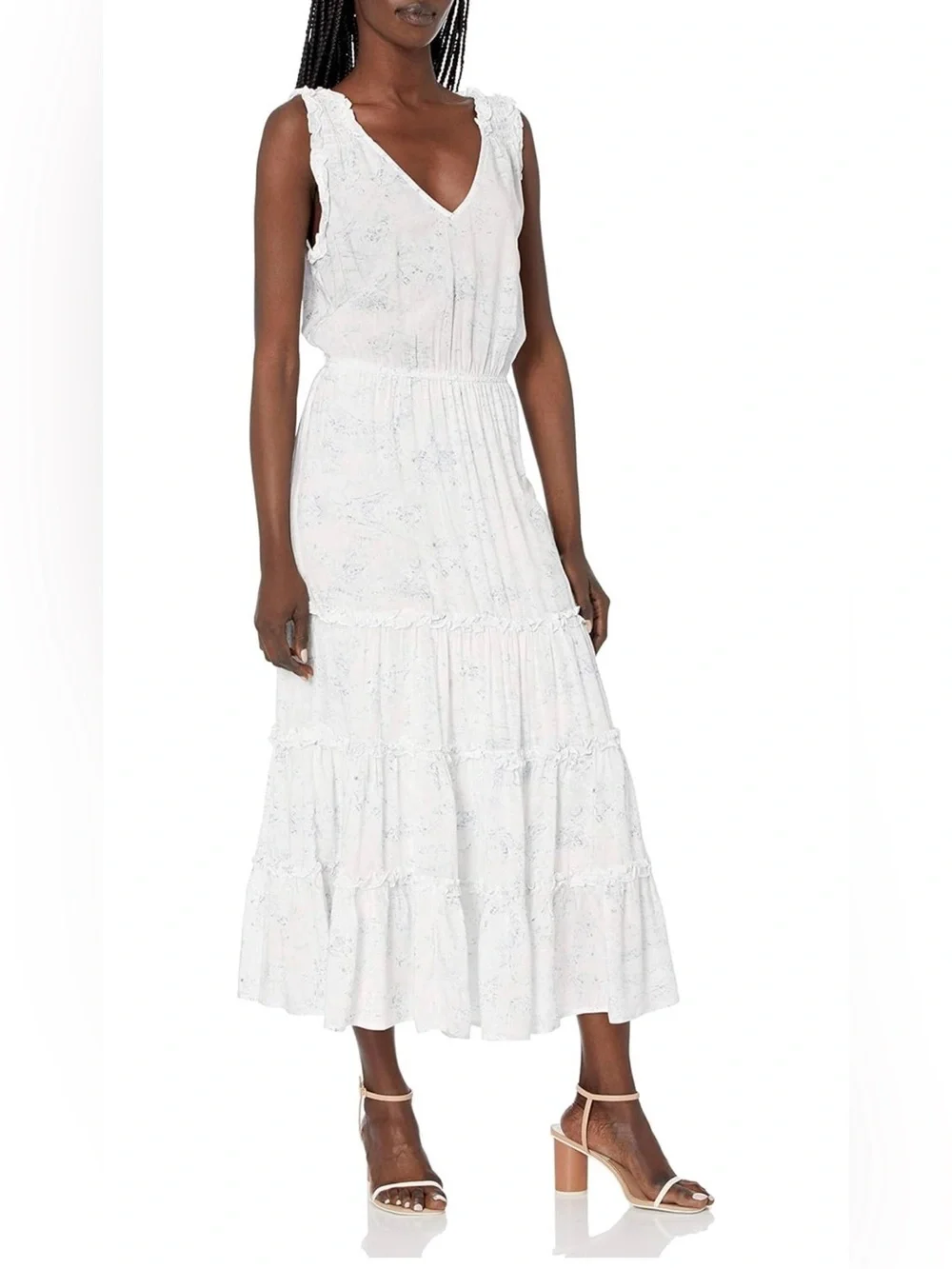 BB Dakota by Steve Madden Crystal Clear Tiered V-Neck Midi Dress
